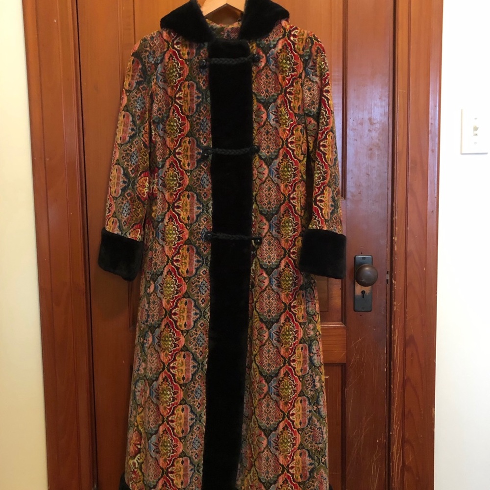 Vintage 60’s Fur Carpet Tapestry Coat , very rare!